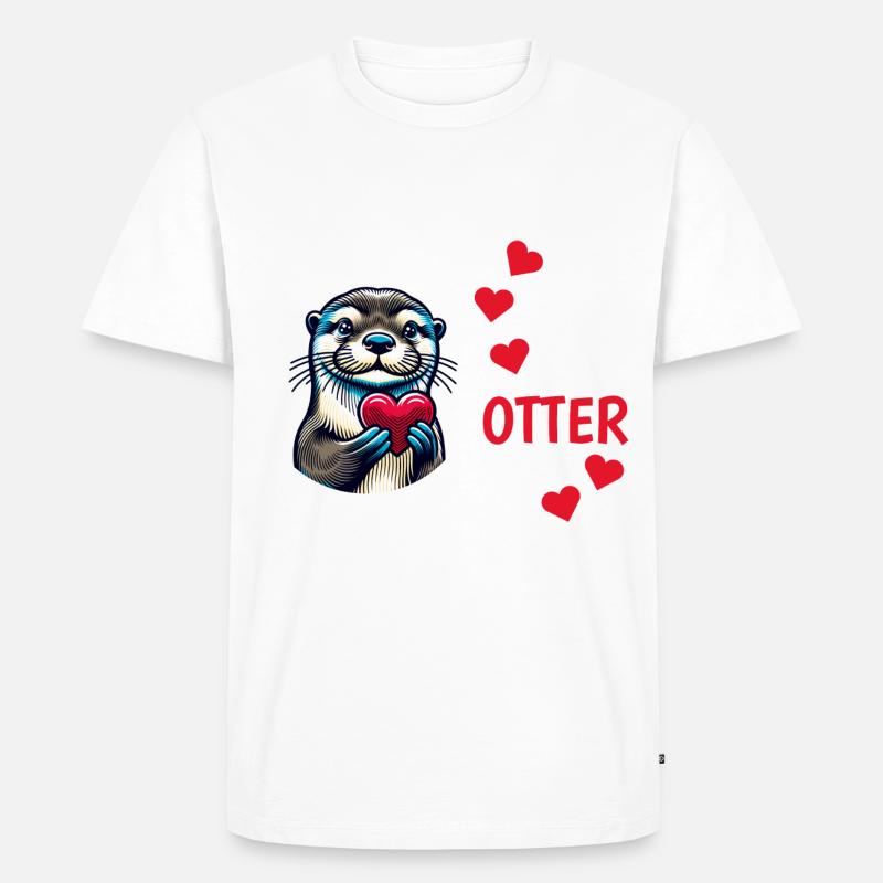 Otter half liebe geschenk - Männer Premium Bio T-Shirt - Weiß