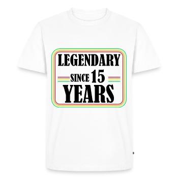 Légendaire depuis 15 ans, 15 ans, enfin 15 ans - T-shirt Premium bio Homme - blanc - Devant - Nico (187cm)