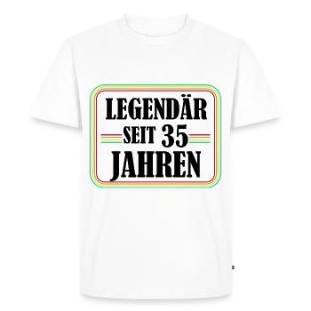 Légendaire depuis 35 ans, 35 anniversaires, enfin 35 ans - T-shirt Premium bio Homme - blanc - Devant - Nico (187cm)