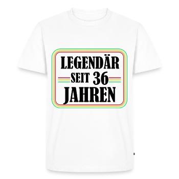 Légendaire depuis 36 ans, 36 anniversaire, enfin 36 - T-shirt Premium bio Homme - blanc - Devant - Nico (187cm)