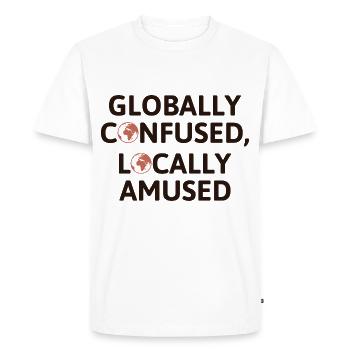 Globally Confused Locally Amused GIS Geography - Men's Premium Organic T-Shirt - white - Front - Nico (187cm)