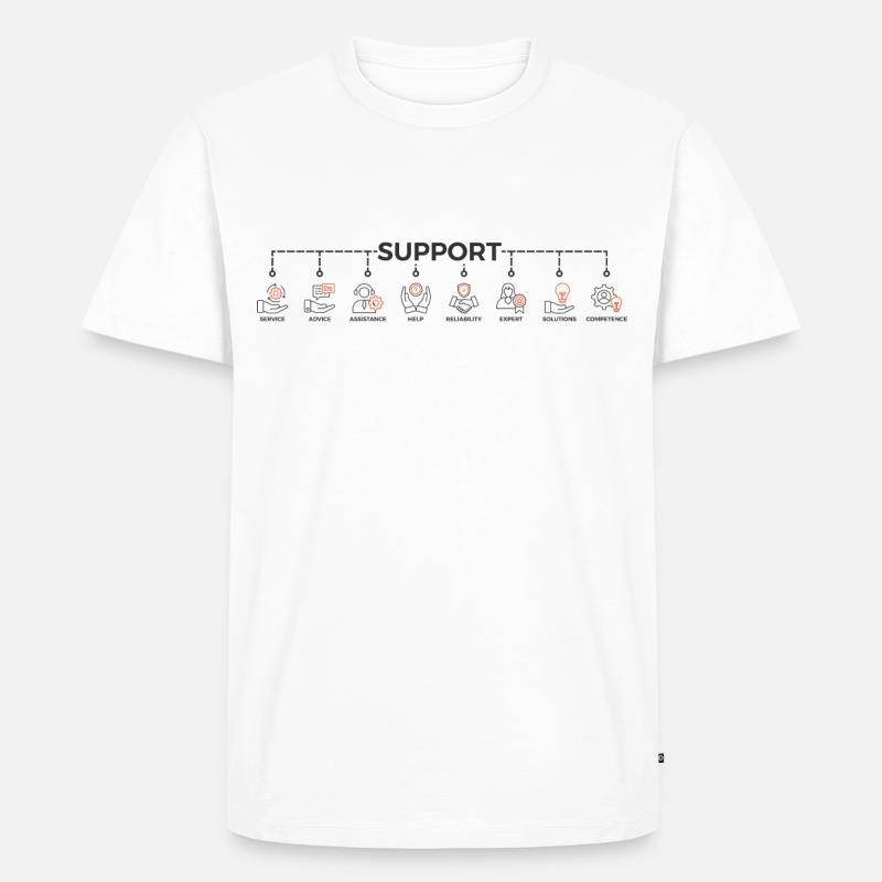 Support Team - Männer Premium Bio T-Shirt - Weiß