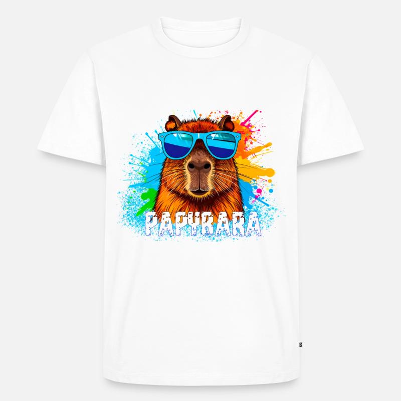 capybara mit sonnenbrille, illustration,graffiti - Männer Premium Bio T-Shirt - Weiß