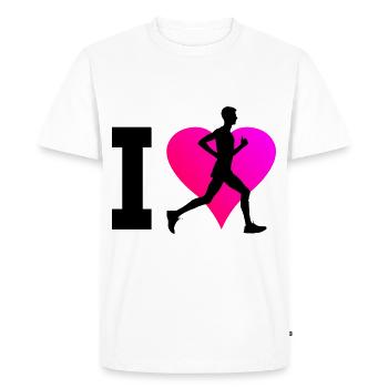Cross Country Running Women Running Men - Men's Premium Organic T-Shirt - white - Front - Nico (187cm)