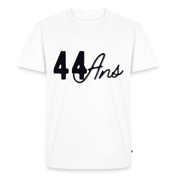 44 Ans - T-shirt Premium bio Homme - blanc - Devant - Nico (187cm)