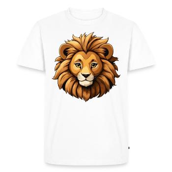 Löwe - Männer Premium Bio T-Shirt - Weiß - Vorne - Nico (187cm)