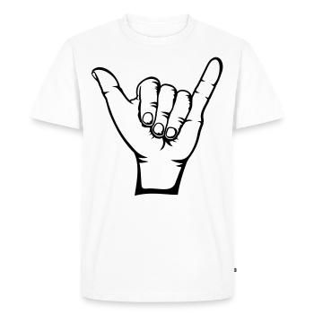 Surfer Icon Hand - T-shirt Premium bio Homme - blanc - Devant - Nico (187cm)