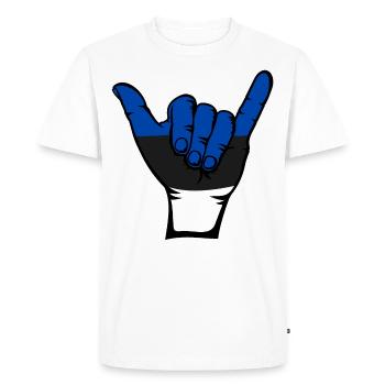 Estonie Drapeau Surf Symbole - T-shirt Premium bio Homme - blanc - Devant - Nico (187cm)