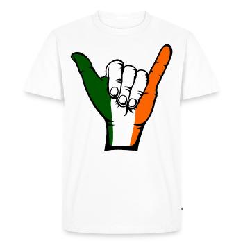 Ireland Flag Surfing Symbol - Men's Premium Organic T-Shirt - white - Front - Nico (187cm)