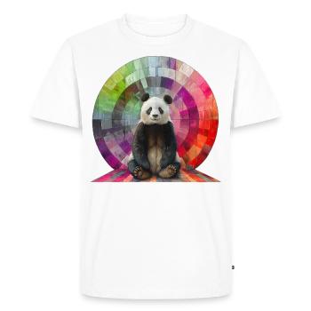 Panda devant l’arc-en-ciel / pour les amoureux des animaux - T-shirt Premium bio Homme - blanc - Devant - Nico (187cm)