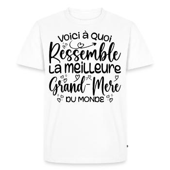 Cadeau Meilleure Grand-mère Cadeau Grand Mere - T-shirt Premium bio Homme - blanc - Devant - Nico (187cm)