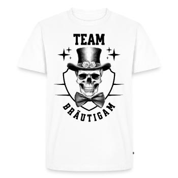 Enterrement de vie de garçon Équipe Marié Crâne Enterrement de vie de garçon - T-shirt Premium bio Homme - blanc - Devant - Nico (187cm)