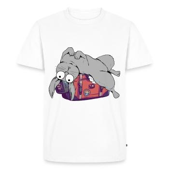 Lapin Valise Voyage Voyage Vacances Vacances Prêts Lapins - T-shirt Premium bio Homme - blanc - Devant - Nico (187cm)