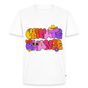 Changement climatique, Changement climatique - T-shirt Premium bio Homme - blanc - Devant - Nico (187cm)