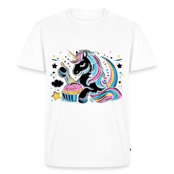 Unicorn Cupcake Heart Baker Baking Bake Cupcakes - Men's Premium Organic T-Shirt - white - Front - Nico (187cm)