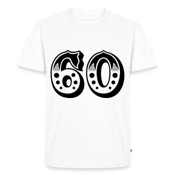 60 - Nombre - Nombre - T-shirt Premium bio Homme - blanc - Devant - Nico (187cm)