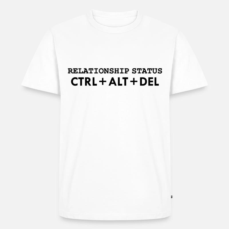 Relationship status CTRL ALT DELETE - Männer Premium Bio T-Shirt - Weiß