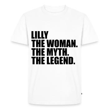 Woman Mythos Legend Name Lilly - Men's Premium Organic T-Shirt - white - Front - Nico (187cm)
