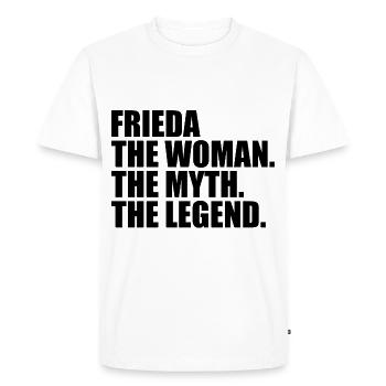 Woman Myth Legend Name Frieda - Men's Premium Organic T-Shirt - white - Front - Nico (187cm)