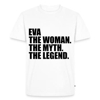 Femme, Mythe, Légende, Nom, Eva - T-shirt Premium bio Homme - blanc - Devant - Nico (187cm)