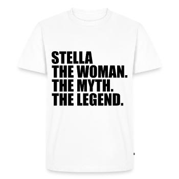 Woman Myth Legend Name Stella - Men's Premium Organic T-Shirt - white - Front - Nico (187cm)