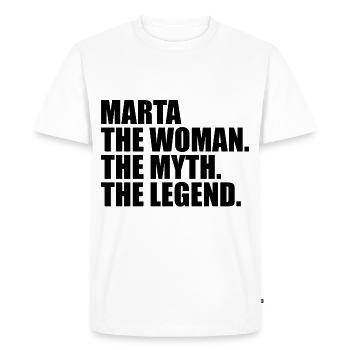 Woman Myth Legend Name Marta - Men's Premium Organic T-Shirt - white - Front - Nico (187cm)