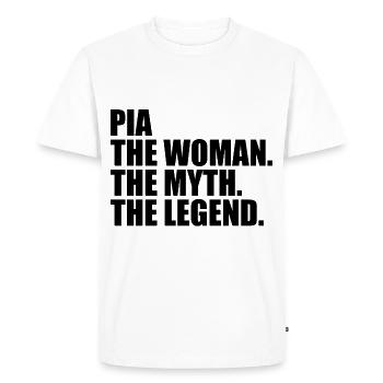 Femme, Mythe, Légende, Nom, Pia - T-shirt Premium bio Homme - blanc - Devant - Nico (187cm)