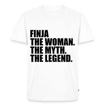 Woman Myth Legend Name Finja - Men's Premium Organic T-Shirt - white - Front - Nico (187cm)