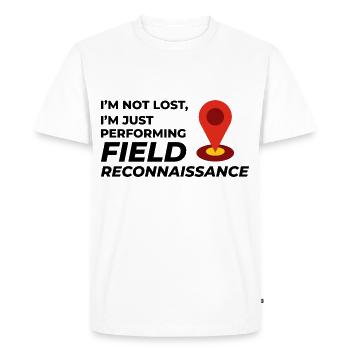 Reconnaissance de terrain SIG Géomètre Cartographie Humour - T-shirt Premium bio Homme - blanc - Devant - Nico (187cm)