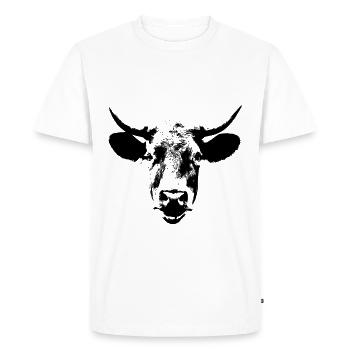 Cow / Portrait / Cow Head - Men's Premium Organic T-Shirt - white - Front - Nico (187cm)