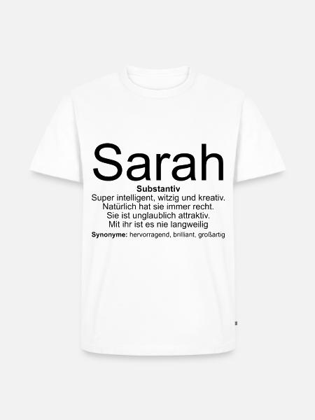 Name Definition Sarah - Männer Premium Bio T-Shirt - Weiß