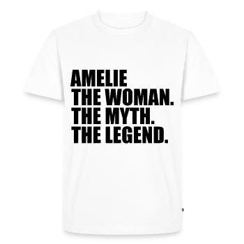 Femme Mythe Légende Nom Amélie - T-shirt Premium bio Homme - blanc - Devant - Nico (187cm)