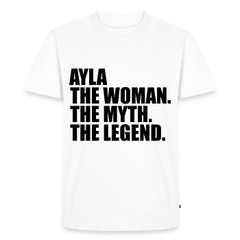 Woman Myth Legend Name Ayla - Men's Premium Organic T-Shirt - white - Front - Nico (187cm)