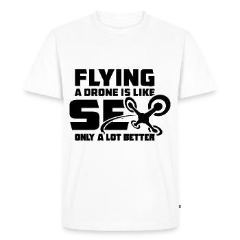Piloter un drone est comme le sexe seulement beaucoup mieux - T-shirt Premium bio Homme - blanc - Devant - Nico (187cm)