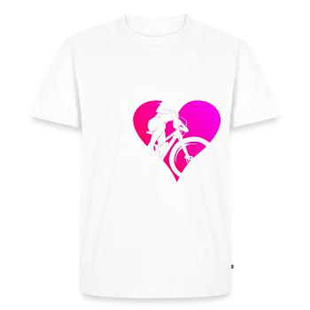 VTT Cyclisme Femmes Vététistes - T-shirt Premium bio Homme - blanc - Devant - Nico (187cm)