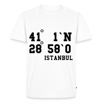 Istanbul Coordinates Turkey Holiday Idea - Men's Premium Organic T-Shirt - white - Front - Nico (187cm)