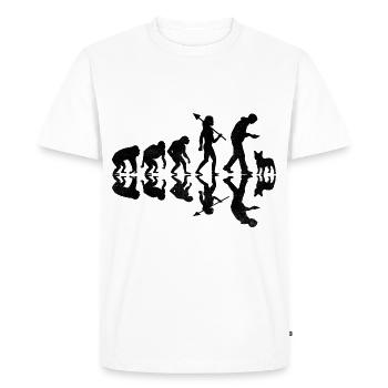 Evolution Bouledogue Français Frenchie Dog Lover Bulldo - T-shirt Premium bio Homme - blanc - Devant - Nico (187cm)