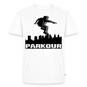 Parkour - T-shirt Premium bio Homme - blanc - Devant - Nico (187cm)