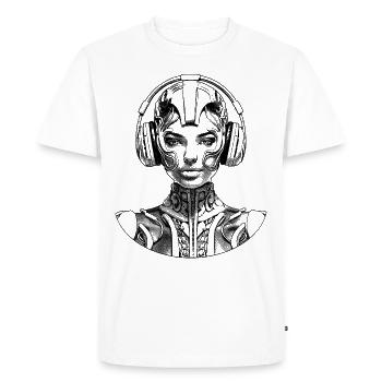 T-shirt: woman in the street fashion style of the future. - Men's Premium Organic T-Shirt - white - Front - Nico (187cm)