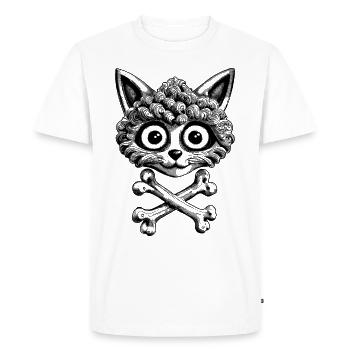 Yeux de chat mignons : Chemise de crâne de bien-être animal - T-shirt Premium bio Homme - blanc - Devant - Nico (187cm)