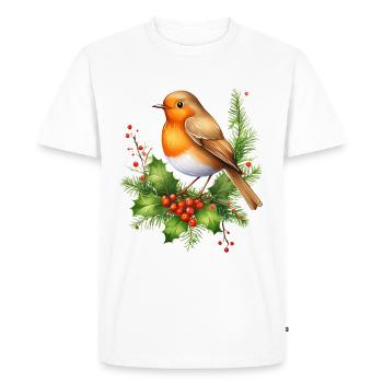 Robin avec un avion urticant - T-shirt Premium bio Homme - blanc - Devant - Nico (187cm)