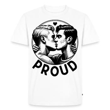 Proud - T-shirt Premium bio Homme - blanc - Devant - Nico (187cm)