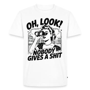 Tout le monde s’en fout - T-shirt Premium bio Homme - blanc - Devant - Nico (187cm)