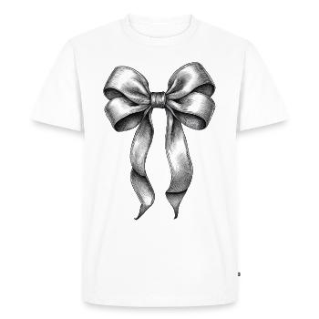 A bow - Men's Premium Organic T-Shirt - white - Front - Nico (187cm)