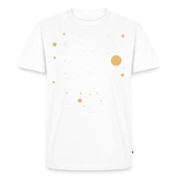 Femme mystique dans l’eau – Minimalisme de la nuit étoilée - T-shirt Premium bio Homme - blanc - Devant - Nico (187cm)