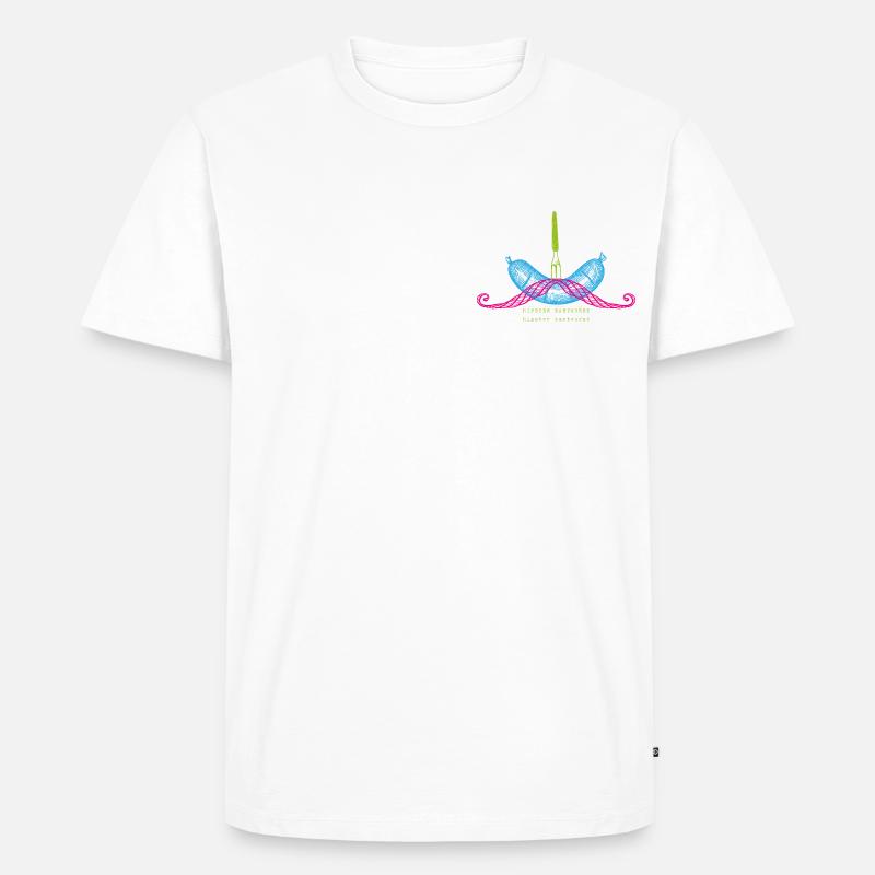 Hipster Bartwurst Neon - Männer Premium Bio T-Shirt - Weiß