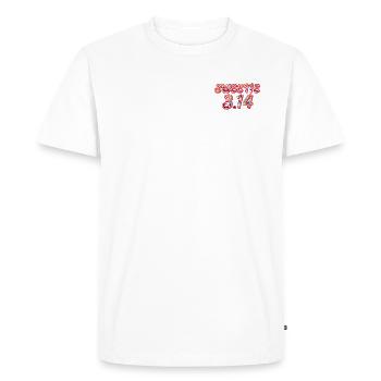Playful Typography Of Sweetie And filled with pie - Men's Premium Organic T-Shirt - white - Front - Nico (187cm)