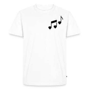 Mélomanes Partitions Cœur Partitions Piano - T-shirt Premium bio Homme - blanc - Devant - Nico (187cm)