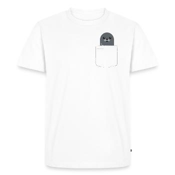 Pockets seal chest pocket sweet - Men's Premium Organic T-Shirt - white - Front - Nico (187cm)