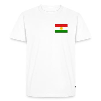 Kurdish flag chest - Men's Premium Organic T-Shirt - white - Front - Nico (187cm)